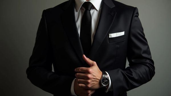 Un costume noir croisé pour un style moderne et élégant